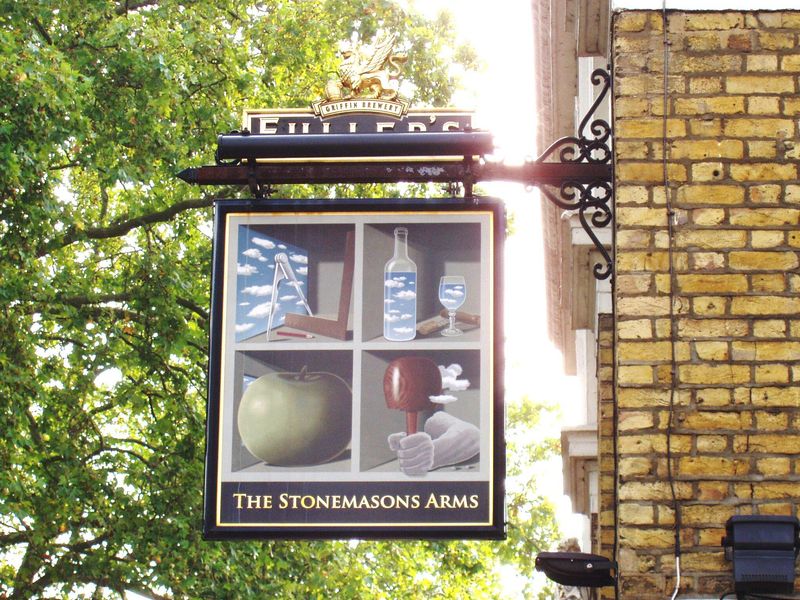 Stonemasons Arms W6 sign Aug 2020. (Pub, External, Sign). Published on 09-08-2020 