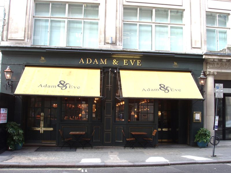 Adam & Eve W1 Apr 2023. (Pub, External, Key). Published on 09-04-2023