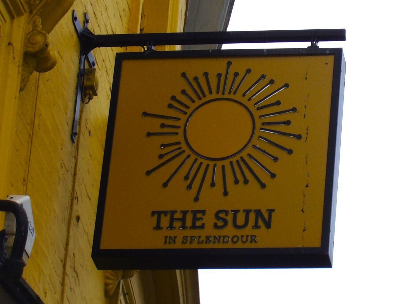 Sun in Splendour sign Sept 2023. (Pub, External, Sign). Published on 24-09-2023