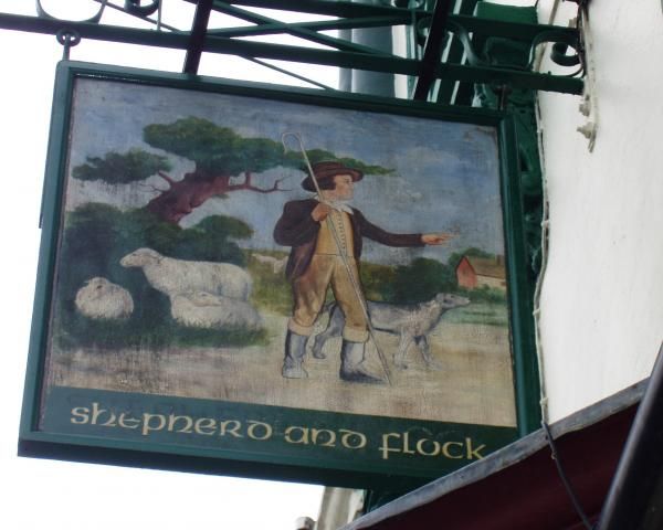Shepherds Bush, Shepherd and Flock sign. (Pub, External, Sign). Published on 07-08-2013