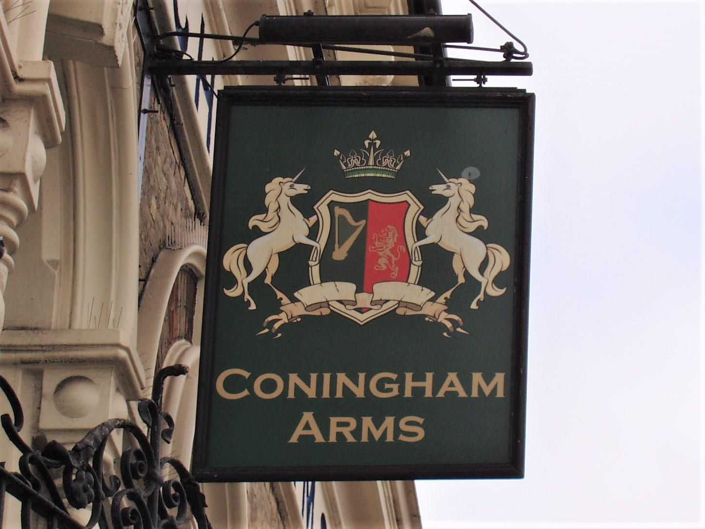 Coningham Arms sign Jan 2022. (Pub, External, Sign). Published on 02-01-2022