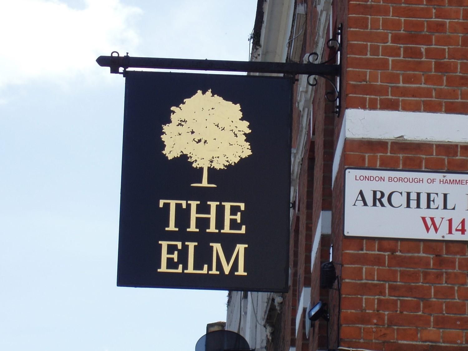 Elm W14-sign June 2024. (Pub, External, Sign). Published on 02-06-2024