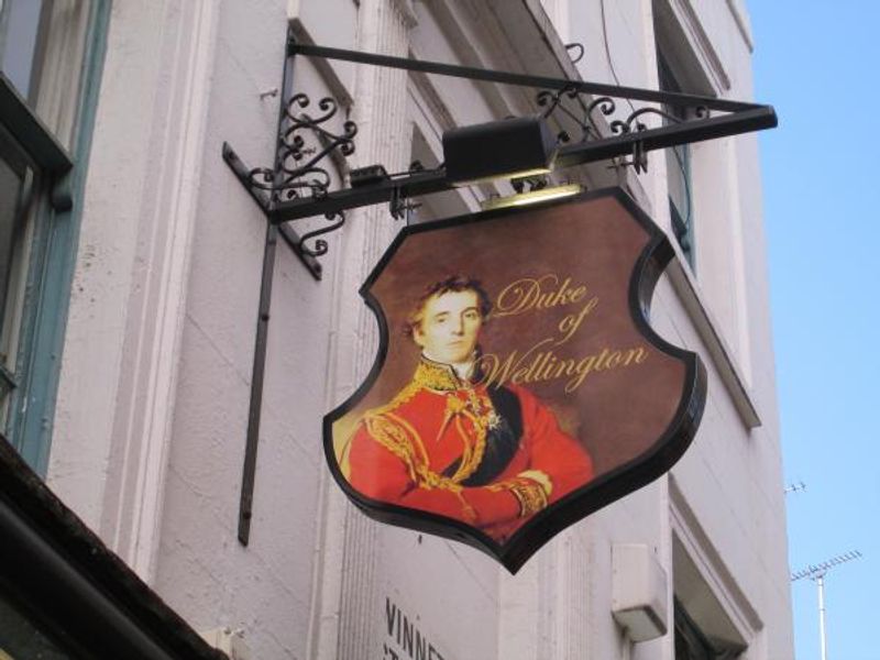 Duke of Wellington W1 sign at May 2013. (Pub, External, Sign). Published on 13-08-2013