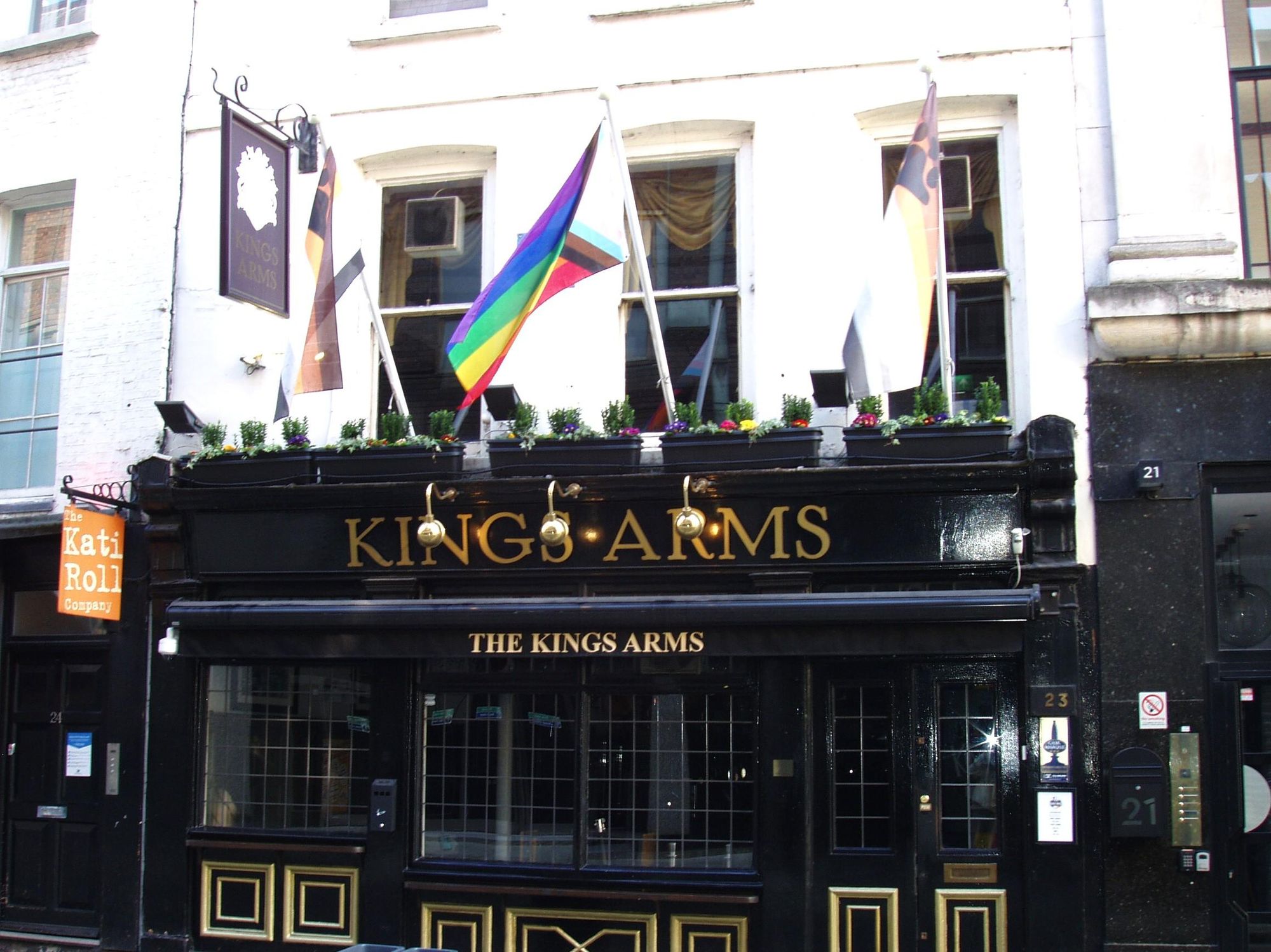 Kings Arms Soho Apr 2023. (Pub, External, Key). Published on 09-04-2023