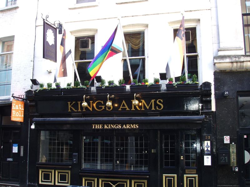Kings Arms Soho Apr 2023. (Pub, External, Key). Published on 09-04-2023