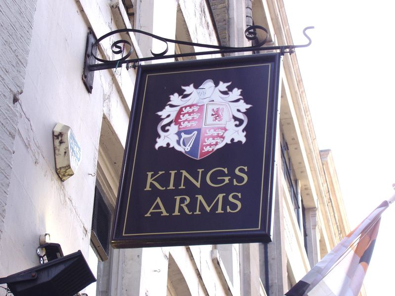 Kings Arms sign Soho Apr 2023. (Pub, External, Sign). Published on 09-04-2023 