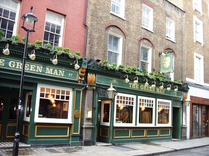 Green Man W1-1 Feb 2025. (Pub, External, Key). Published on 16-02-2025