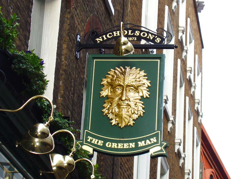 Green Man W1-3 Feb 2025. (Pub, External, Sign). Published on 16-02-2025 