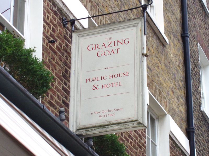 Grazing Goat Marylebone-3 Feb 2022. (Pub, External, Sign). Published on 20-02-2022 