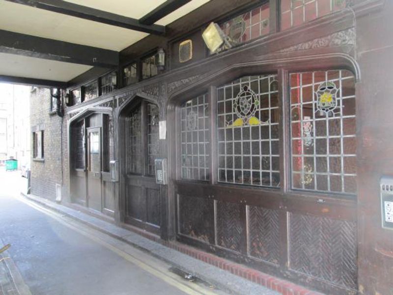 Entrance in Percy Mews passageway. Photo date: May 2013. (Pub, External). Published on 27-07-2013