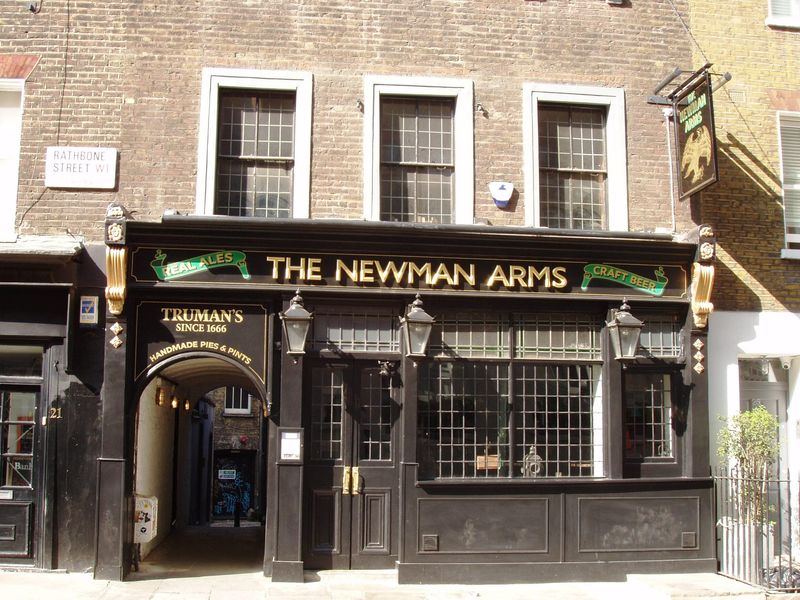 Newman Arms W1 May 2018. (Pub, External, Key). Published on 20-05-2018