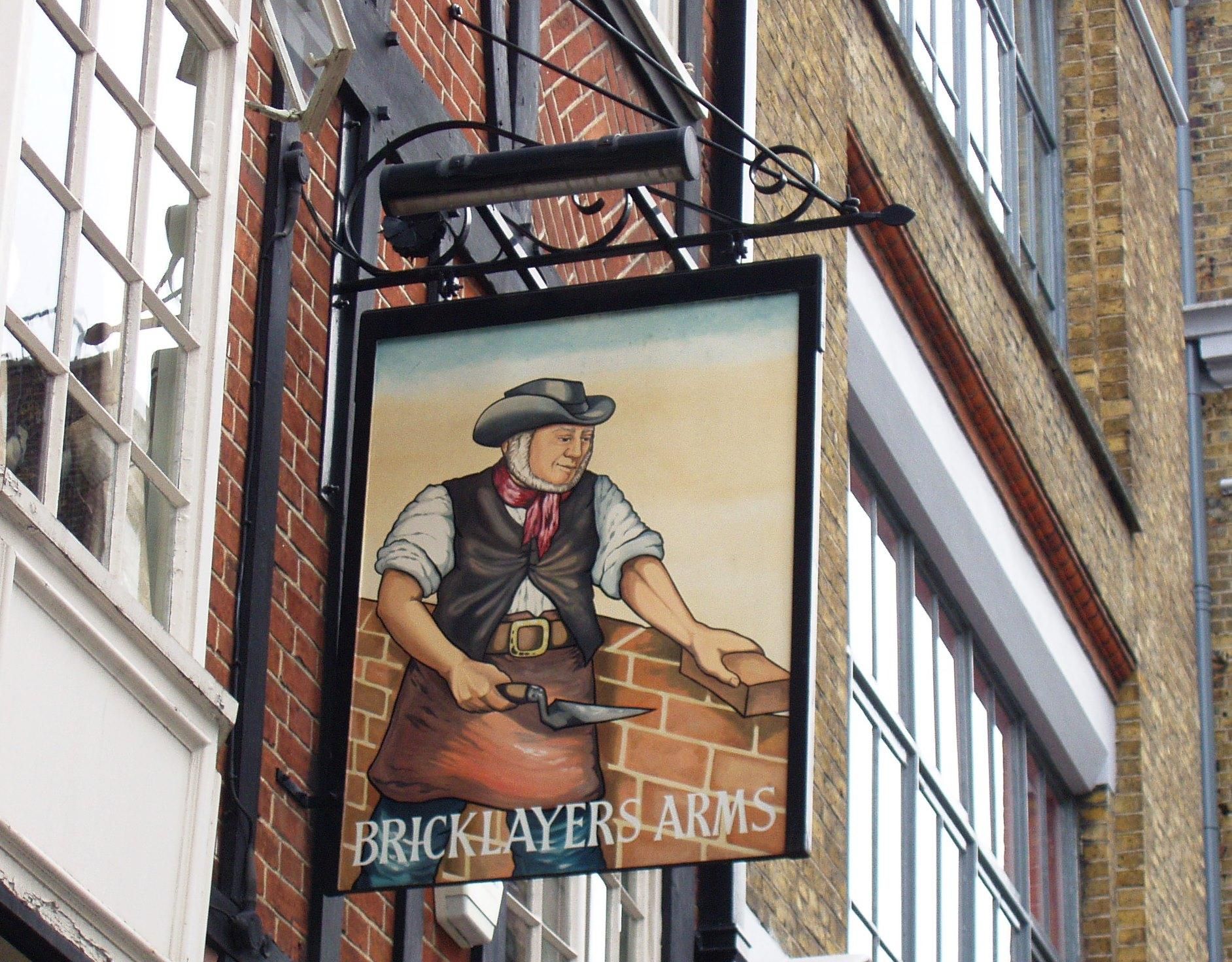 Bricklayers Arms W1 sign. (Pub, External, Sign). Published on 27-11-2016