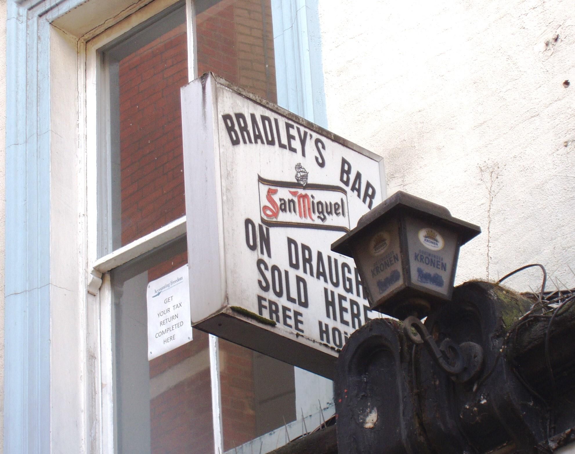 Bradleys W1 sign May 2018. (Pub, External, Sign). Published on 20-05-2018