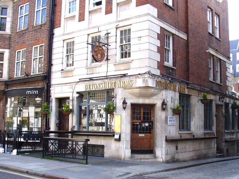 Devonshire Arms Marylebone Apr 2023. (Pub, External, Key). Published on 09-04-2023