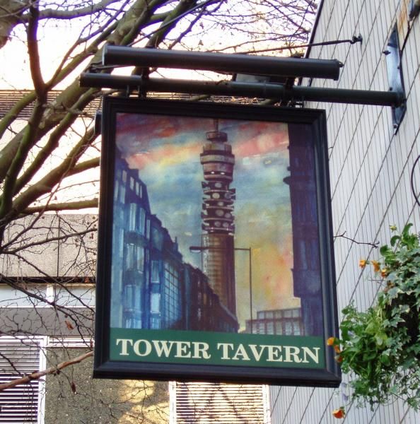 Tower Tavern sign W1. (Pub, External, Sign). Published on 28-12-2014