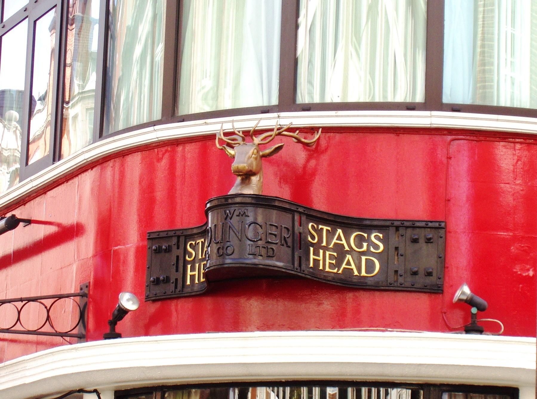 Stags Head W1-2 July 2017. (Pub, External, Sign). Published on 30-07-2017