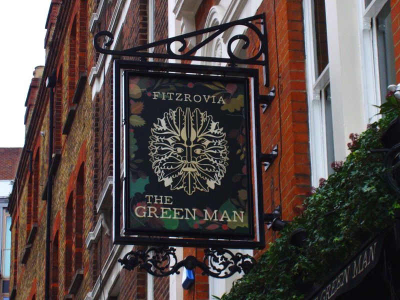 Green Man Fitzrovia-3 Jan 2022. (Pub, External, Sign). Published on 23-01-2022