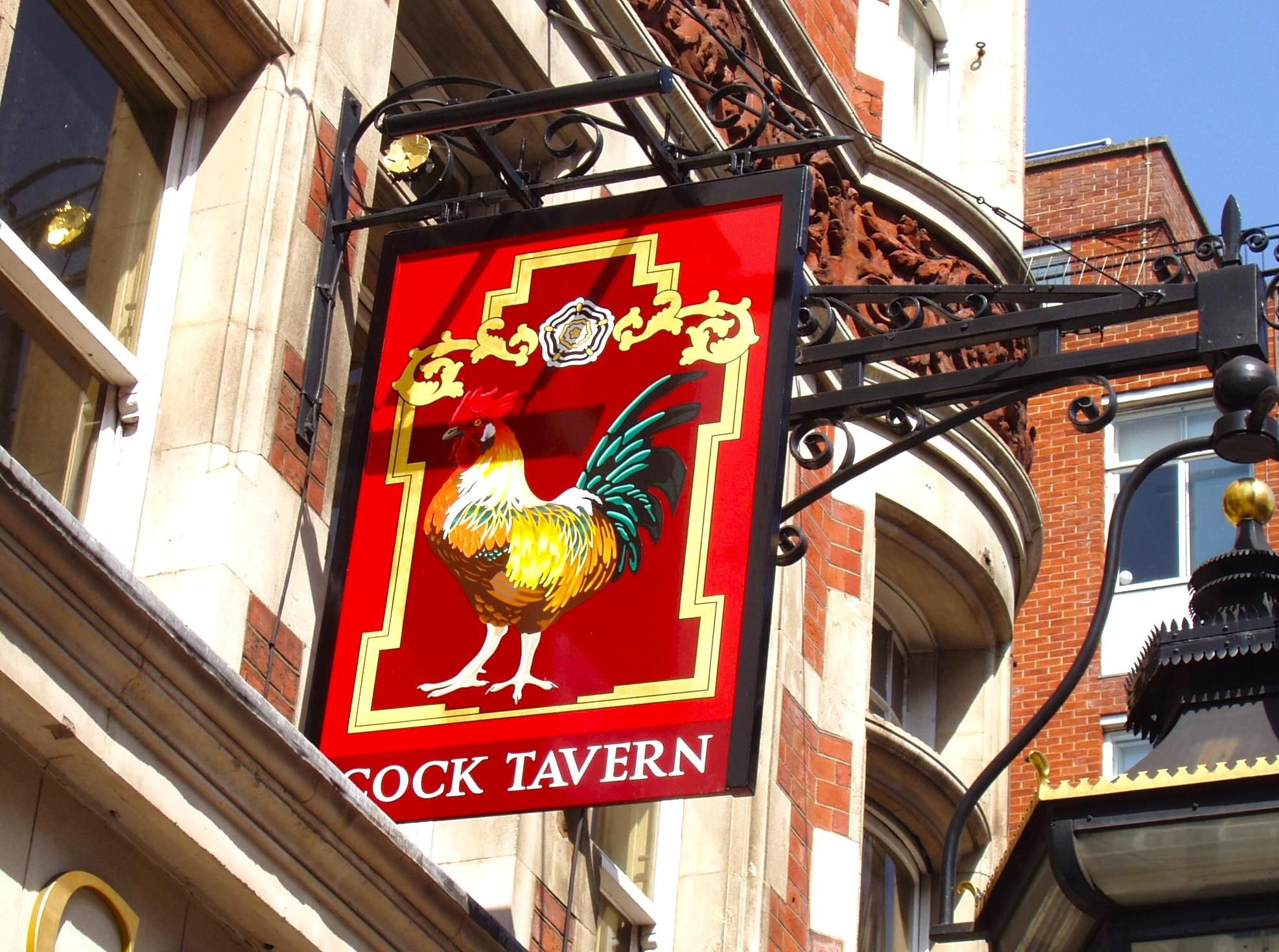 Cock Tavern-2 Aug 2025. (Pub, External, Sign). Published on 12-08-2025