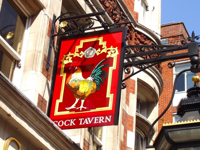 Cock Tavern-2 Aug 2025. (Pub, External, Sign). Published on 12-08-2025 