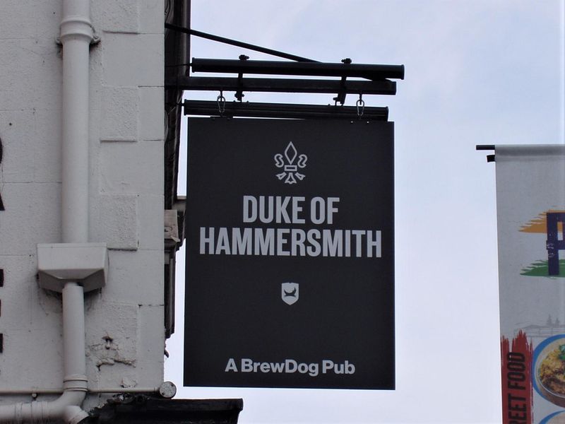 Duke of Hammersmith sign Sept 2021. (Pub, External, Sign). Published on 12-09-2021 