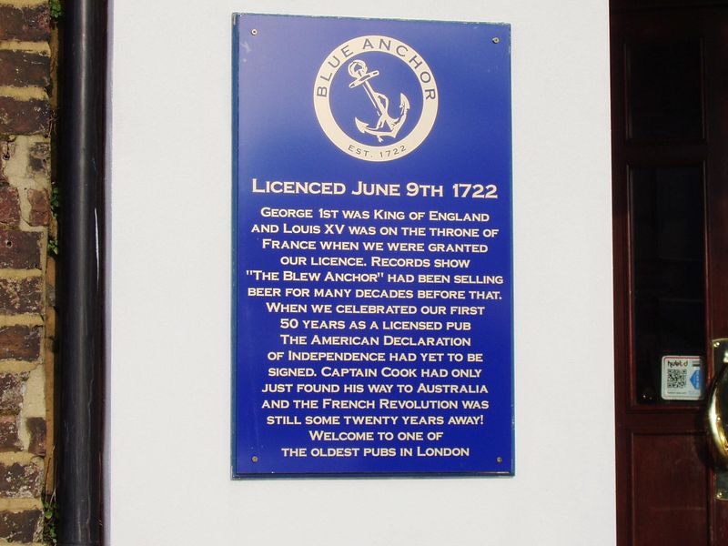 Blue Anchor plaque. (Pub, External, Sign). Published on 21-03-2024 