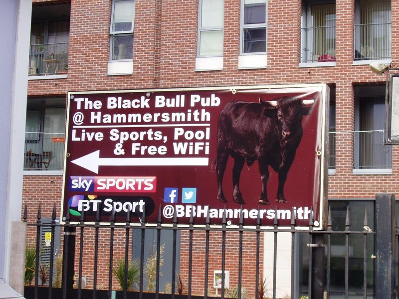 Black Bull W6 poster April 2018. (Pub, External, Sign). Published on 15-04-2018 