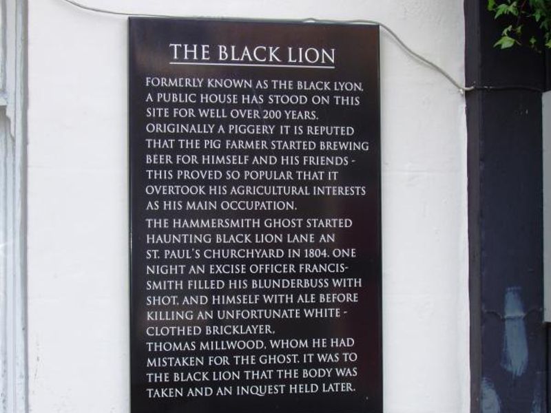 Black Lion history wall sign. (Pub, External, Sign). Published on 04-08-2013