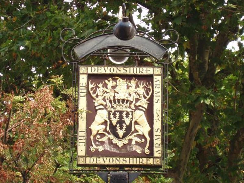 Devonshire Arms W8 sign Aug 2015. (Pub, External, Sign). Published on 23-08-2015 