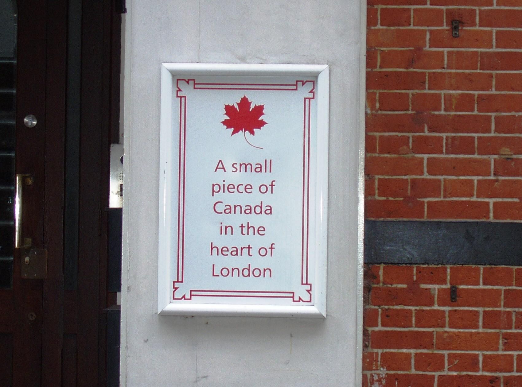 Maple Leaf WC2 plaque Sep 2017. (Pub, External). Published on 17-09-2017