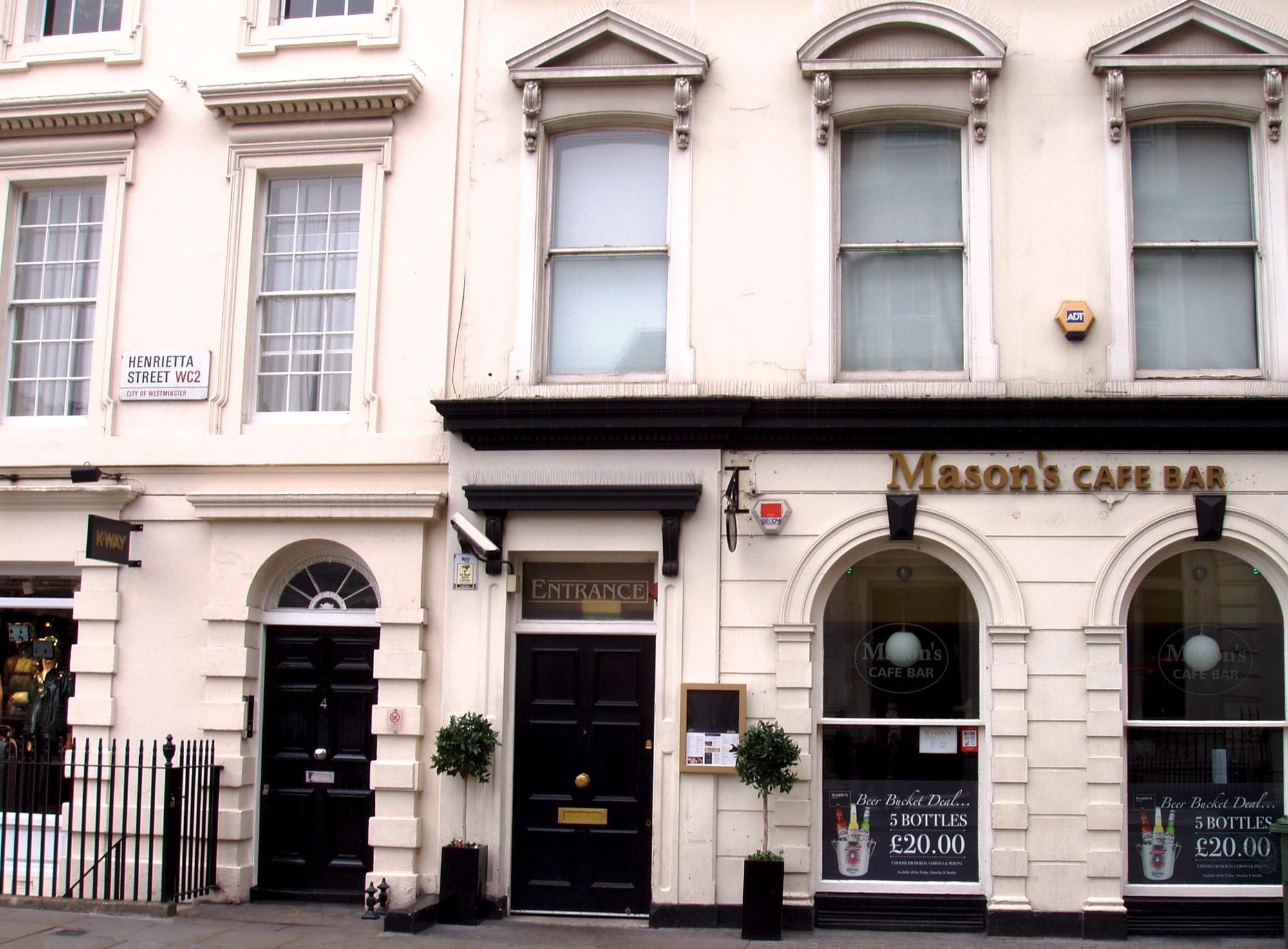 Mason's cafe bar WC2 Sep 2017. (Pub, External, Key). Published on 17-09-2017