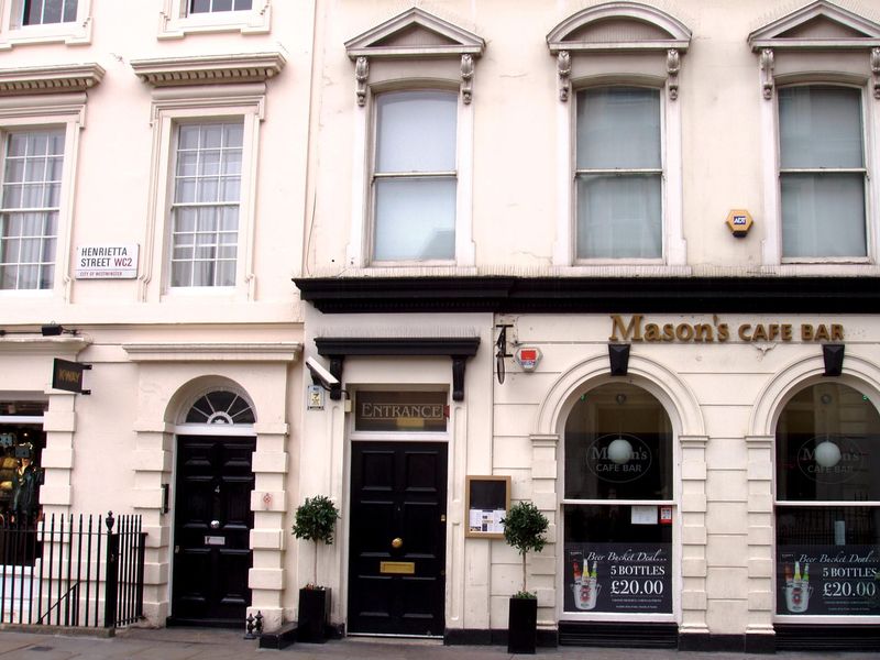 Mason's cafe bar WC2 Sep 2017. (Pub, External, Key). Published on 17-09-2017