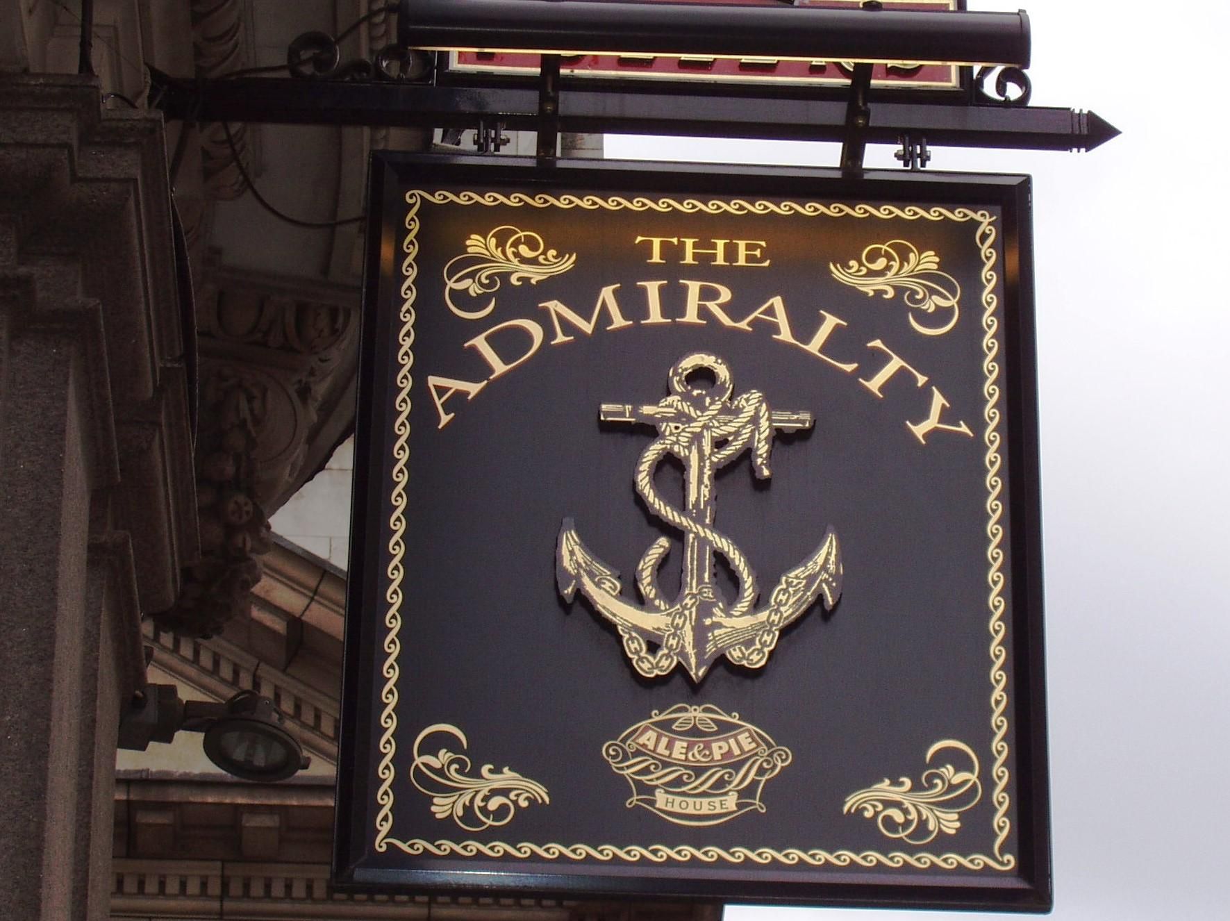 Admiralty old swingsign. (Pub, External, Sign). Published on 05-04-2023