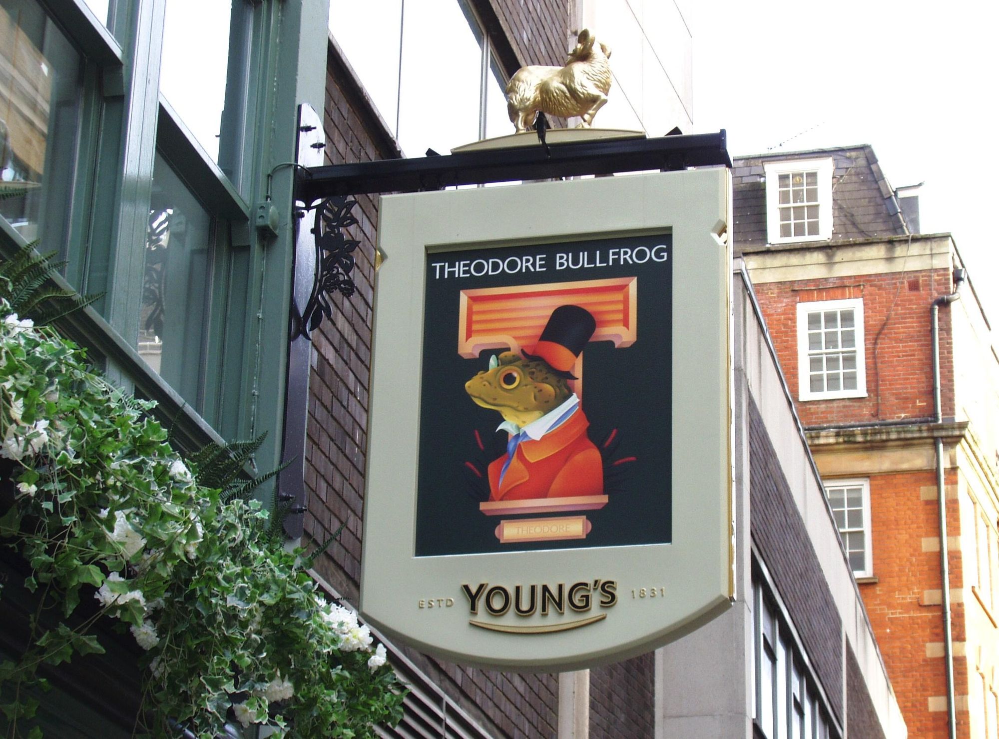 Theodore Bullfrog WC2 sign Oct 2019. (Pub, External, Sign). Published on 27-10-2019