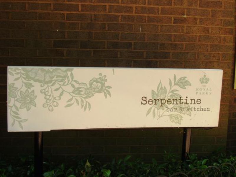 Serpentine bar sign. (Pub, External, Sign). Published on 10-06-2014