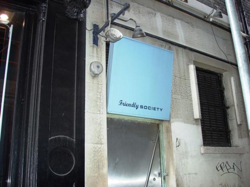 Friendly Society W1 entrance Nov 2015. (Pub, External, Key). Published on 08-11-2015