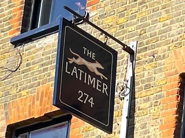 Latimer sign. (Pub, External, Sign). Published on 23-04-2026