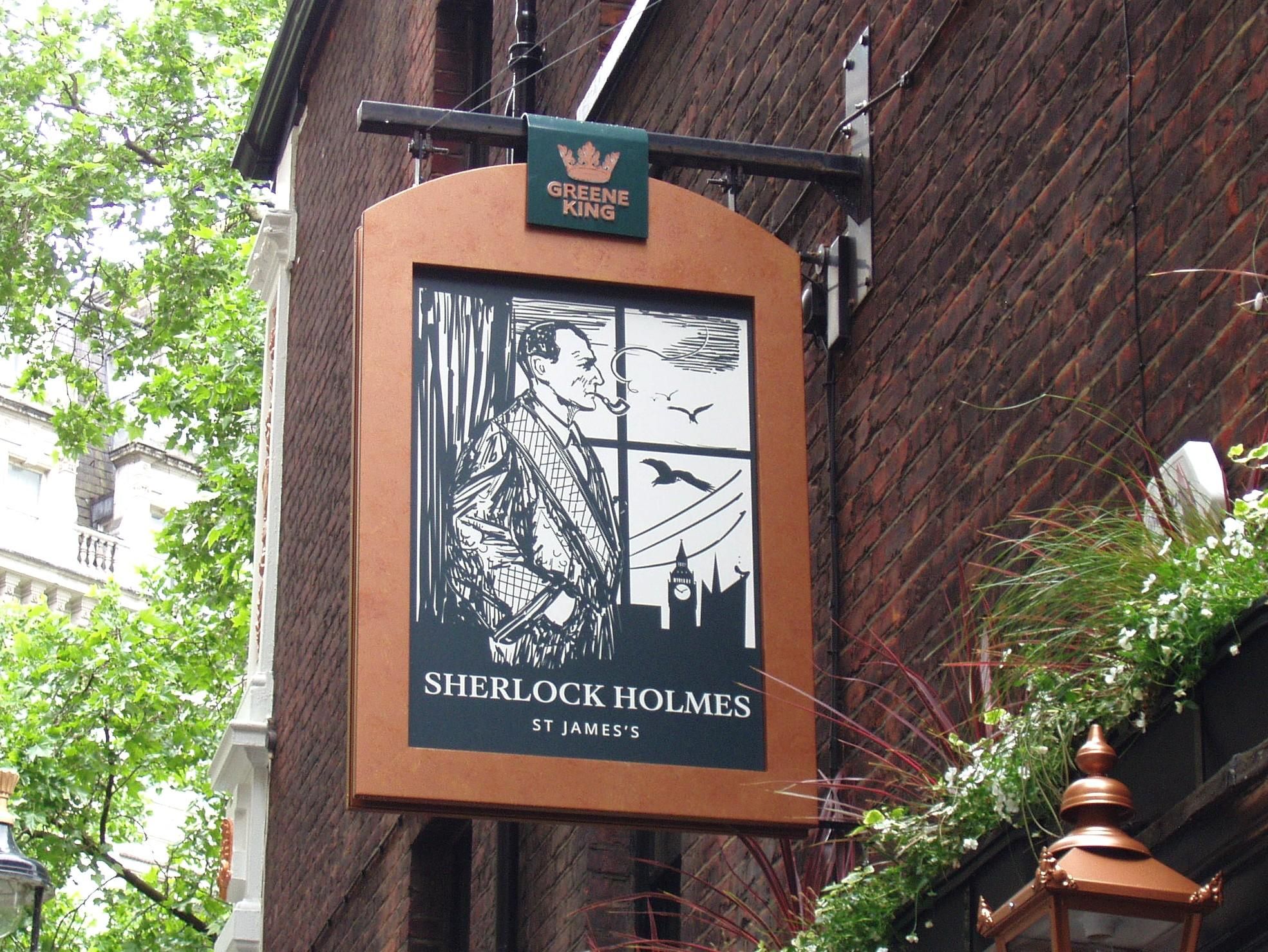 Sherlock Holmes-sign May 2025. (Pub, External, Sign). Published on 25-05-2025