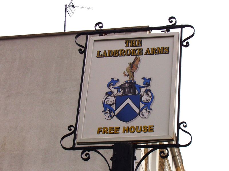 Ladbroke Arms sign Sept 2023. (Pub, External, Sign). Published on 24-09-2023 