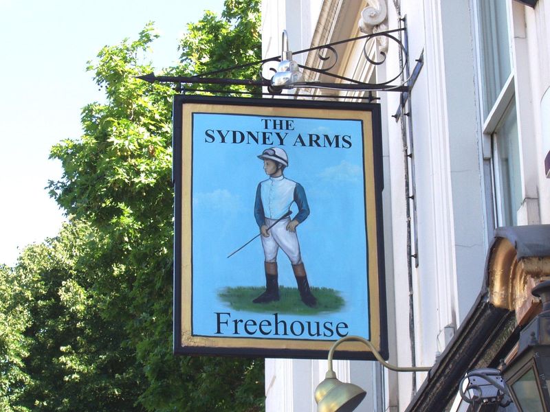 Sydney Arms SW3-sign July 2017. (Pub, External, Sign). Published on 02-07-2017