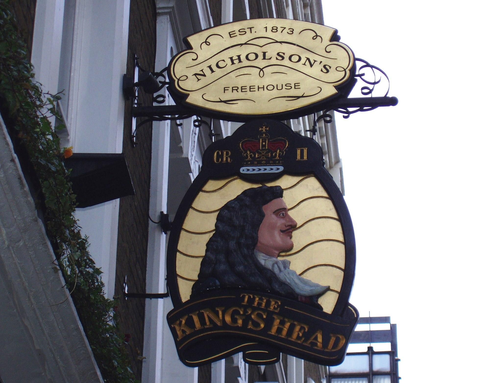 Kings Head W1 sign Feb 2017. (Pub, External, Sign). Published on 05-02-2017