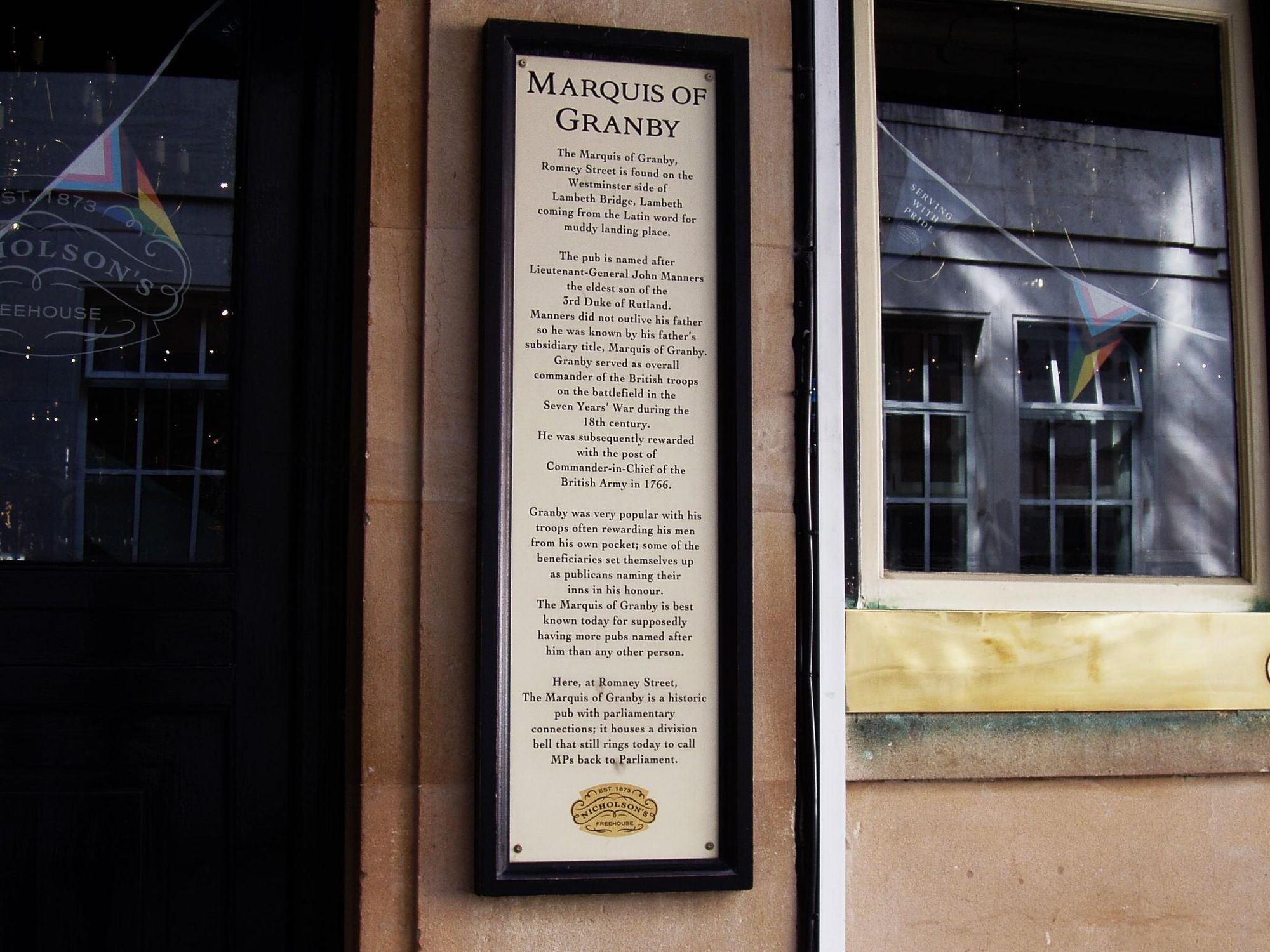 Marquis of Granby-5. (Pub, External, Sign). Published on 25-08-2024
