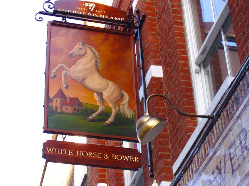 White Horse & Bower-4 Sept 2025. (Pub, External, Sign). Published on 21-09-2025 