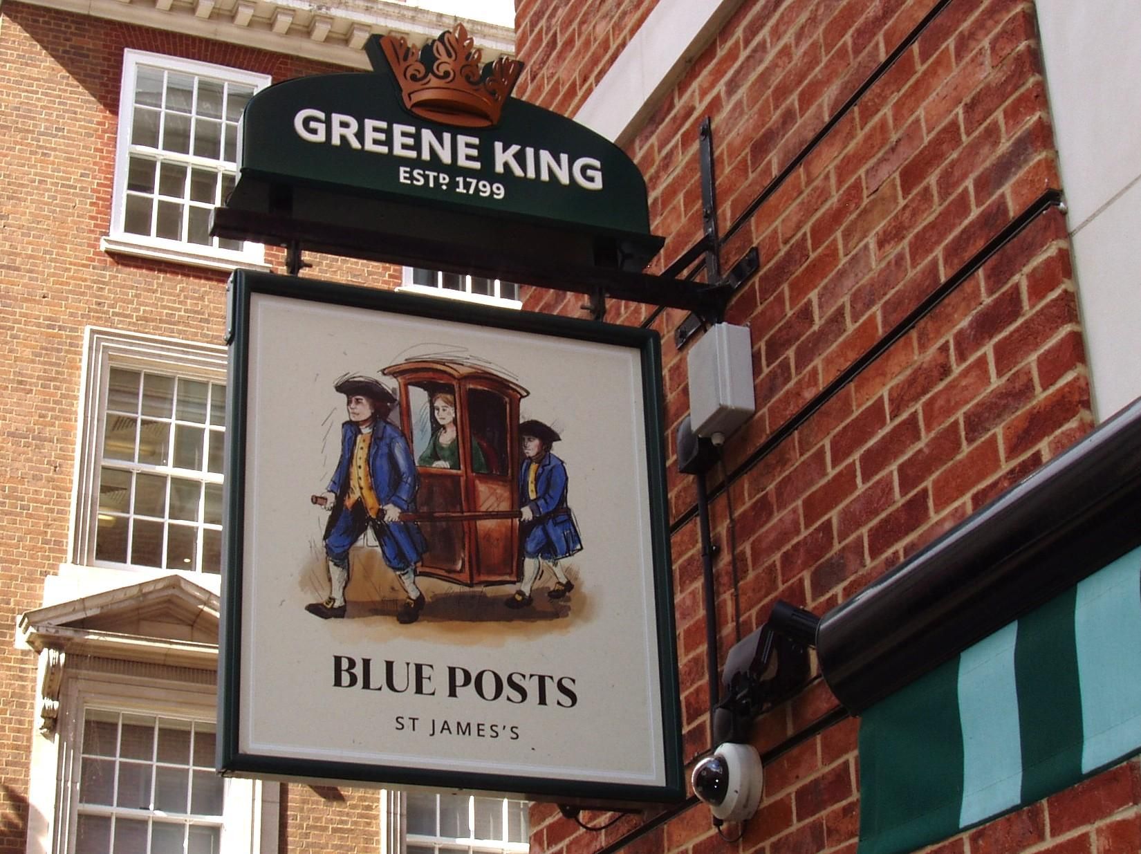 Blue Posts sign St James 2026. (Pub, External, Sign). Published on 01-09-2026