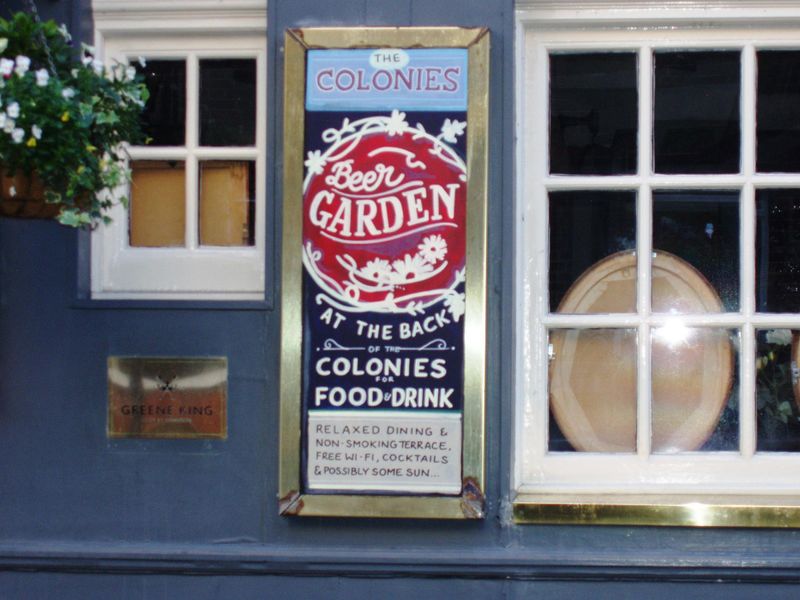 Colonies SW1 wall sign Nov 2018. (Pub, External). Published on 11-11-2018 