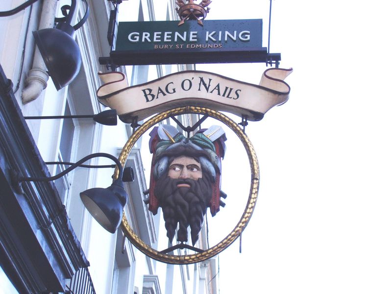 Bag o Nails SW1 swingsign Nov 2018. (Pub, External, Sign). Published on 11-11-2018
