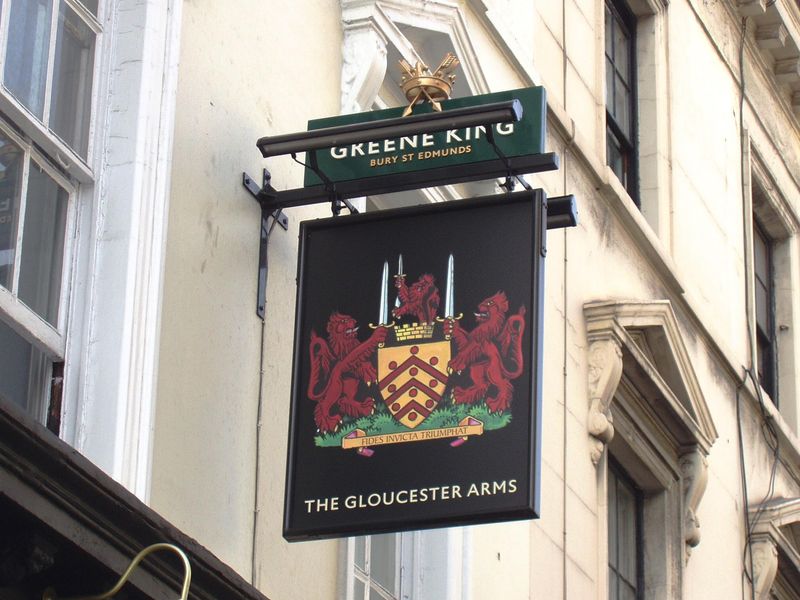 Gloucester Arms SW7 sign. (Pub, External, Sign). Published on 19-11-2017 