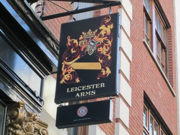 Leicester Arms W1 sign 2013 . (Sign). Published on 01-07-2013