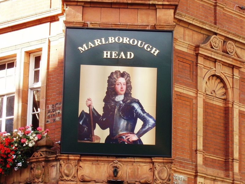 Marlborough Head W1K-plaque Aug 2017. (Pub, External, Sign). Published on 27-08-2017
