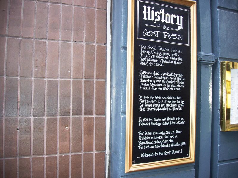 Goat Tavern W1 wall plaque Feb 2017. (Pub, External, Sign). Published on 05-02-2017