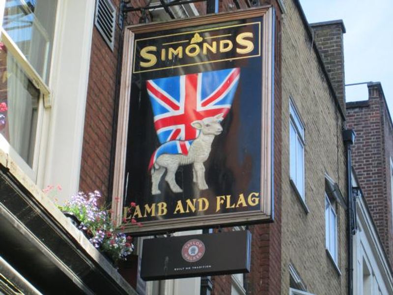 Lamb & Flag W1 sign 2013. (Sign). Published on 07-07-2013